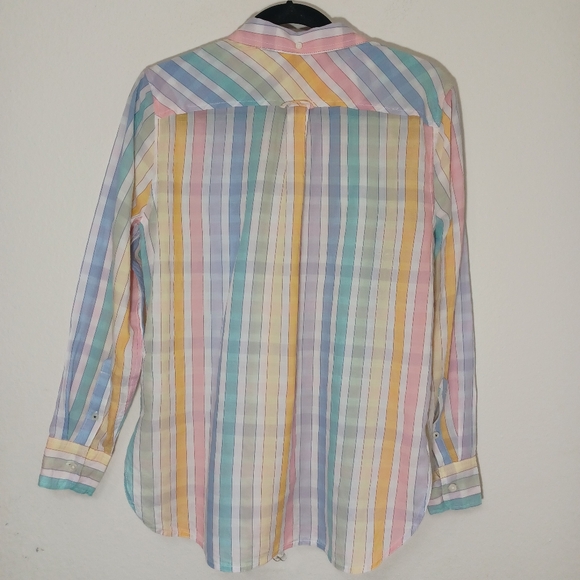 J Crew Classic-fit shirt in rainbow crinkle gingham - Picture 8 of 10